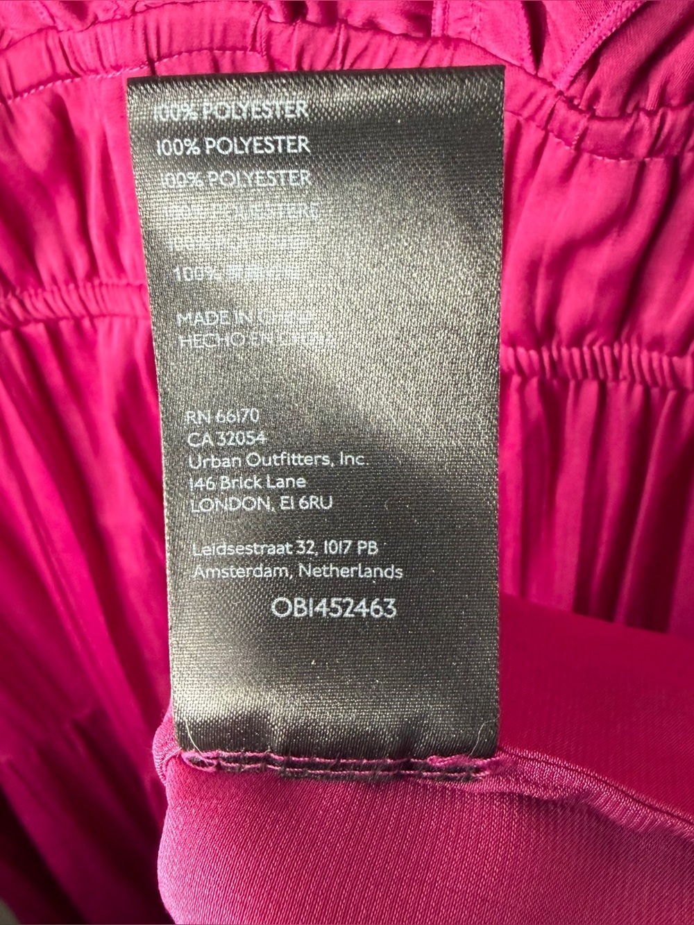 Anthropologie Ruffle Tiered Midi Dress Size XL Raspberry Flutter Sleeve Satin - Picture 13 of 13